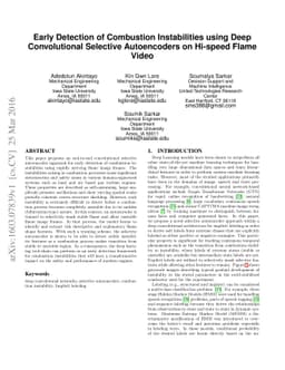 Early Detection of Combustion Instabilities using Deep Convolutional
  Selective Autoencoders on Hi-speed Flame Video