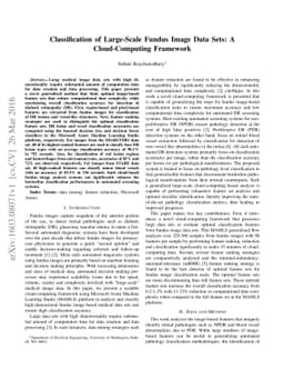 Classification of Large-Scale Fundus Image Data Sets: A Cloud-Computing
  Framework