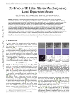 Continuous 3D Label Stereo Matching using Local Expansion Moves