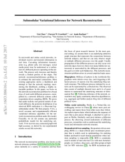 Submodular Variational Inference for Network Reconstruction
