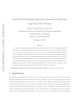 Scalable SUM-Shrinkage Schemes for Distributed Monitoring Large-Scale
  Data Streams