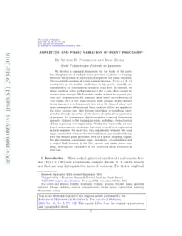Amplitude and phase variation of point processes