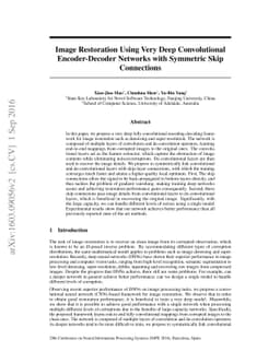 Image Restoration Using Very Deep Convolutional Encoder-Decoder Networks
  with Symmetric Skip Connections