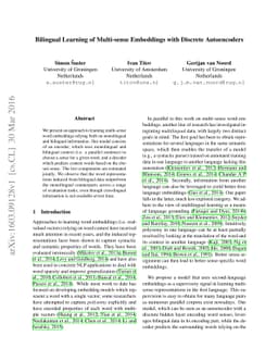 Bilingual Learning of Multi-sense Embeddings with Discrete Autoencoders