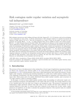 Risk contagion under regular variation and asymptotic tail independence