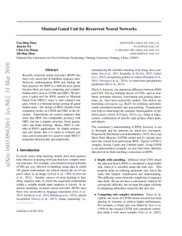 Minimal Gated Unit for Recurrent Neural Networks