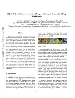 Object Skeleton Extraction in Natural Images by Fusing Scale-associated
  Deep Side Outputs