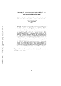 Quantum homomorphic encryption for polynomial-sized circuits