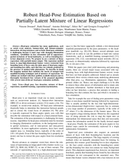 Robust Head-Pose Estimation Based on Partially-Latent Mixture of Linear
  Regressions