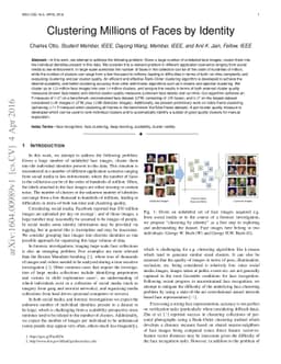 Clustering Millions of Faces by Identity