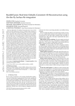 BundleFusion: Real-time Globally Consistent 3D Reconstruction using
  On-the-fly Surface Re-integration