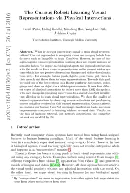 The Curious Robot: Learning Visual Representations via Physical
  Interactions