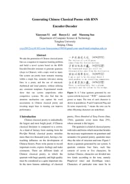 Generating Chinese Classical Poems with RNN Encoder-Decoder