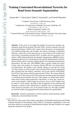 Training Constrained Deconvolutional Networks for Road Scene Semantic
  Segmentation