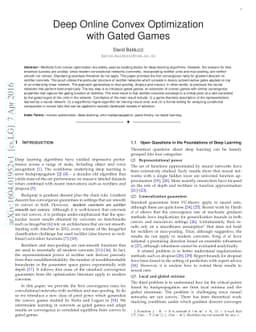 Deep Online Convex Optimization with Gated Games