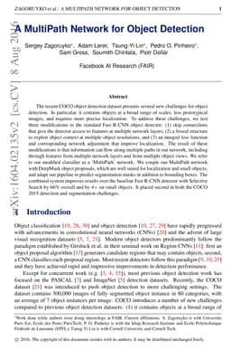 A MultiPath Network for Object Detection