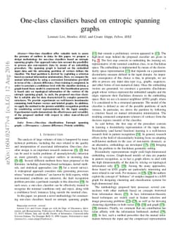 One-class classifiers based on entropic spanning graphs