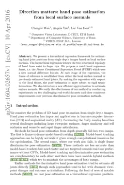 Direction matters: hand pose estimation from local surface normals