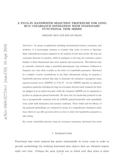A plug-in bandwidth selection procedure for long run covariance
  estimation with stationary functional time series