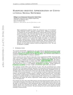 Hardware-oriented Approximation of Convolutional Neural Networks