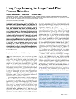 Using Deep Learning for Image-Based Plant Disease Detection