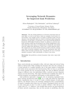 Leveraging Network Dynamics for Improved Link Prediction