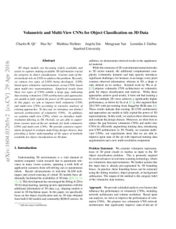Volumetric and Multi-View CNNs for Object Classification on 3D Data