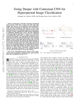Going Deeper with Contextual CNN for Hyperspectral Image Classification