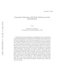 Community Detection with Node Attributes and its Generalization
