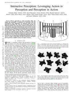 Interactive Perception: Leveraging Action in Perception and Perception
  in Action