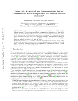 Democratic, Existential, and Consensus-Based Output Conventions in
  Stable Computation by Chemical Reaction Networks
