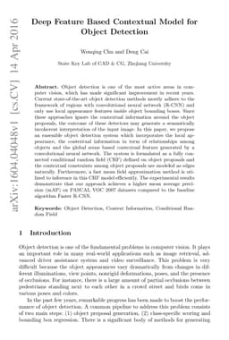 Deep Feature Based Contextual Model for Object Detection