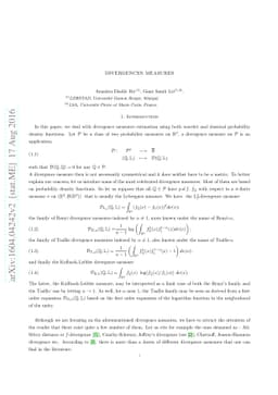 Consistency Bands for divergences measures