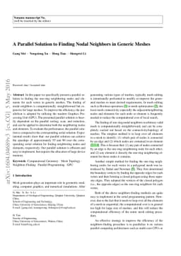 A Parallel Solution to Finding Nodal Neighbors in Generic Meshes