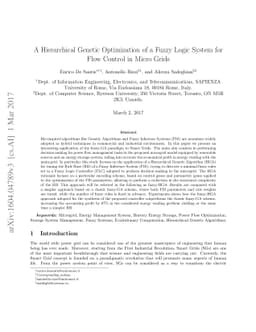 A Hierarchical Genetic Optimization of a Fuzzy Logic System for Flow
  Control in Micro Grids