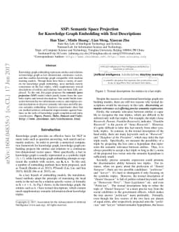 SSP: Semantic Space Projection for Knowledge Graph Embedding with Text
  Descriptions