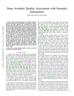Deep Aesthetic Quality Assessment with Semantic Information