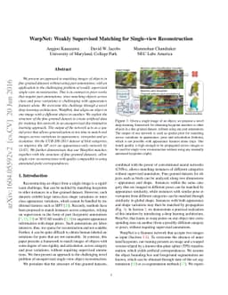 WarpNet: Weakly Supervised Matching for Single-view Reconstruction