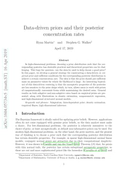 Data-driven priors and their posterior concentration rates