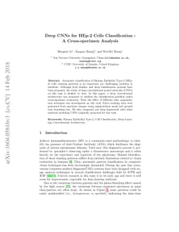 Deep CNNs for HEp-2 Cells Classification : A Cross-specimen Analysis