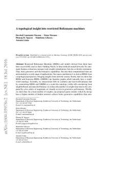 A topological insight into restricted Boltzmann machines