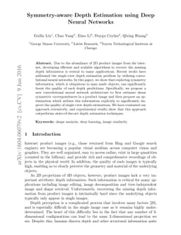 Symmetry-aware Depth Estimation using Deep Neural Networks
