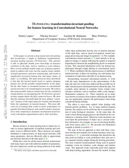 TI-POOLING: transformation-invariant pooling for feature learning in
  Convolutional Neural Networks