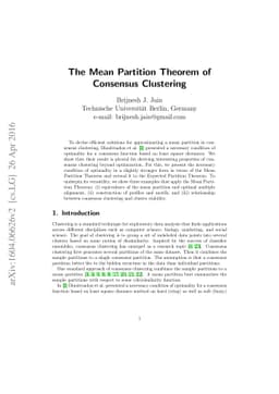 The Mean Partition Theorem of Consensus Clustering