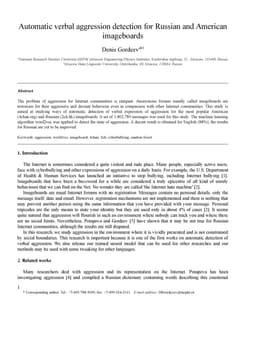 Automatic verbal aggression detection for Russian and American
  imageboards