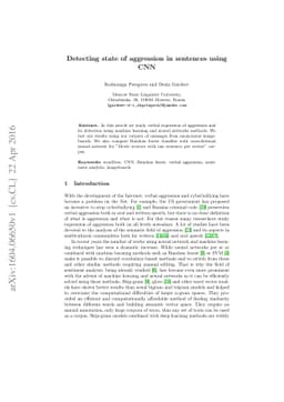Detecting state of aggression in sentences using CNN