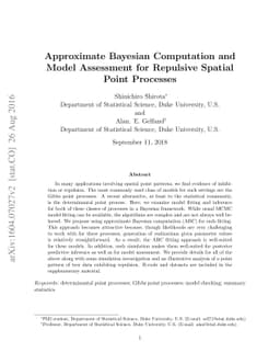 Approximate Bayesian Computation and Model Validation for Repulsive
  Spatial Point Processes