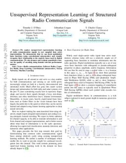 Unsupervised Representation Learning of Structured Radio Communication
  Signals