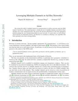 Leveraging Multiple Channels in Ad Hoc Networks
