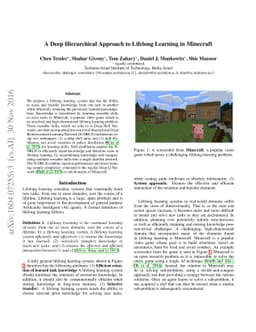 A Deep Hierarchical Approach to Lifelong Learning in Minecraft